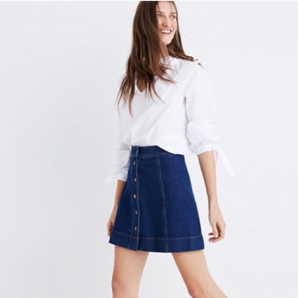 Madewell denim mini skirt